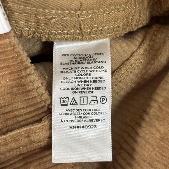 LOFT Pants Womens 4 Petite Tan High Rise The Straight Corduroy Regular Fit 27 - Picture 12 of 13